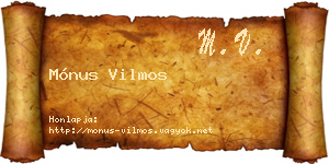 Mónus Vilmos névjegykártya