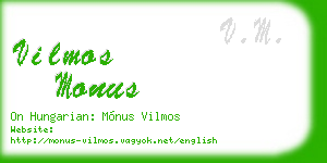 vilmos monus business card